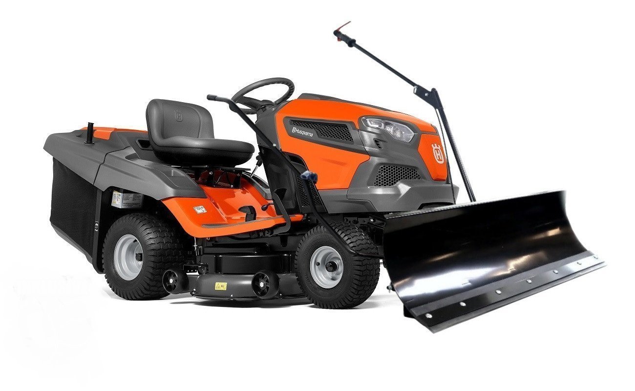 1-1.jpeg HUSQVARNA TC 242 T mit Schneeschild 120Plus & Gartentraktoren Anhänger 275 - Image 1