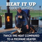 Even Embers Pellet-Fueled Patio Heater with 1 Glass Panel, 100 sq. ft., 70,000 BTU - Image 3